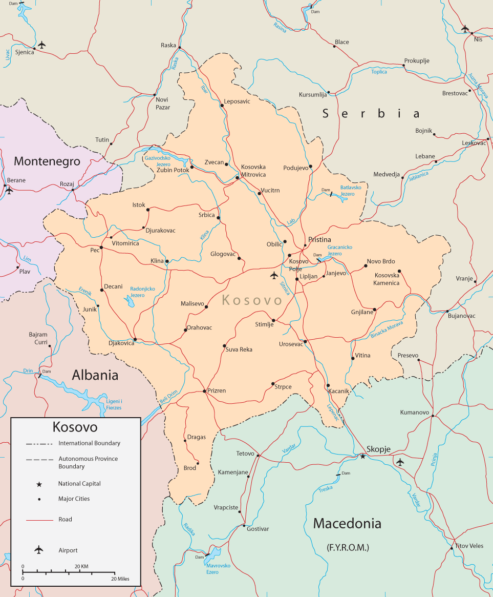 political map of kosovo